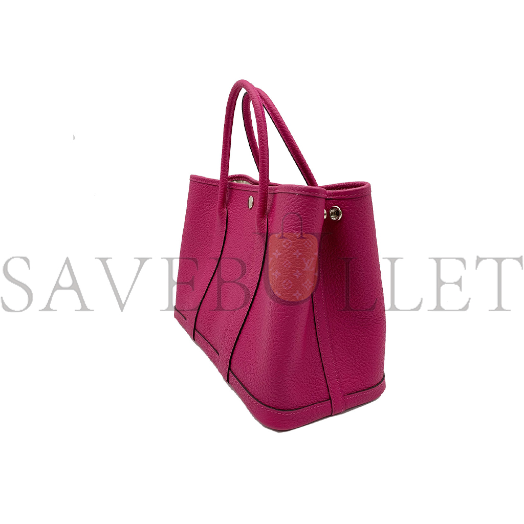 H**mes garden party 30 tpm hand bag c negonda leather rose purple (30*21*13cm)